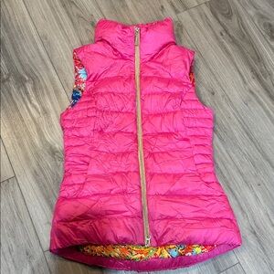 Pink Lilly Pulitzer Down Reversible Vest XS